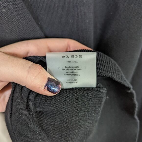 NWT Sundays Black Plum Gathered Shoulder Sweater - Picture 7 of 7